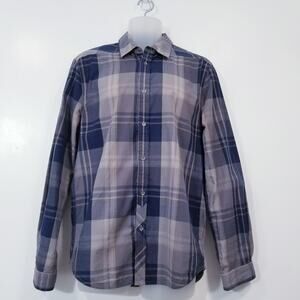 7 For All Mankind Plaid Metallic Button Front Shirts